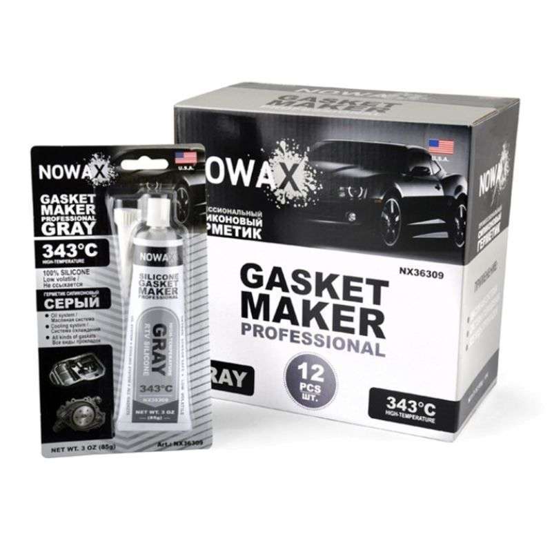 Силиконовый герметик для прокладок серый NOWAX -73 до 343°C 85г универсальный (NX36309)